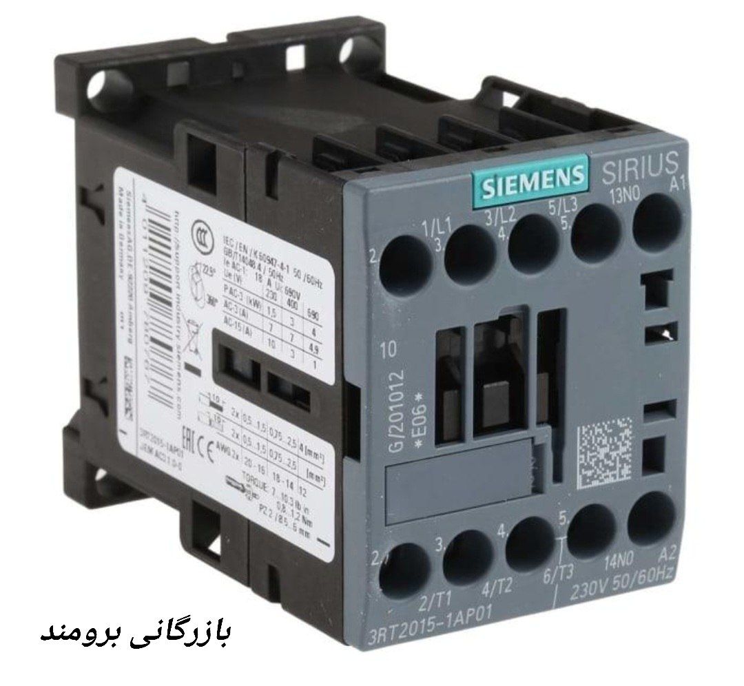 Siemens 7A Contactor, Model 3RT2015-1AP01 کنتاکتور 7 آمپر زیمنس مدل 3RT2015-1AP01