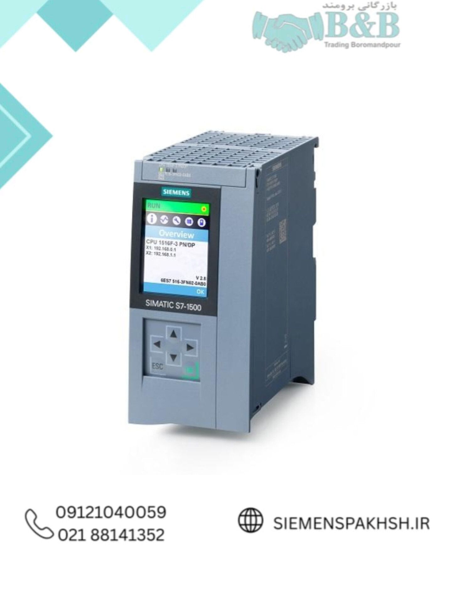 Siemens CPU Model 6ES7516-3FP03-0AB0 سی پی یو زیمنس مدل 6ES7516-3FP03-0AB0